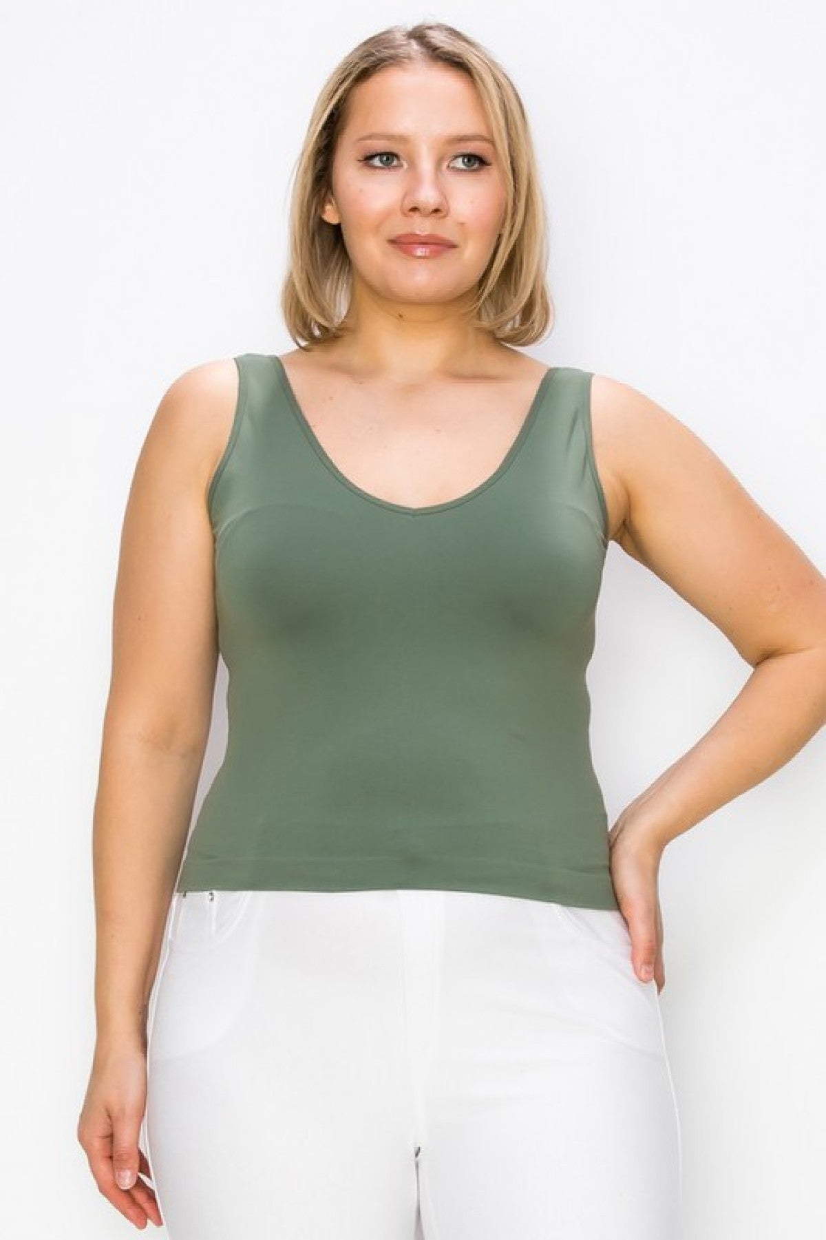 Olive seamless tank 