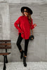 Pullover Red Turtleneck Knitted Sweater