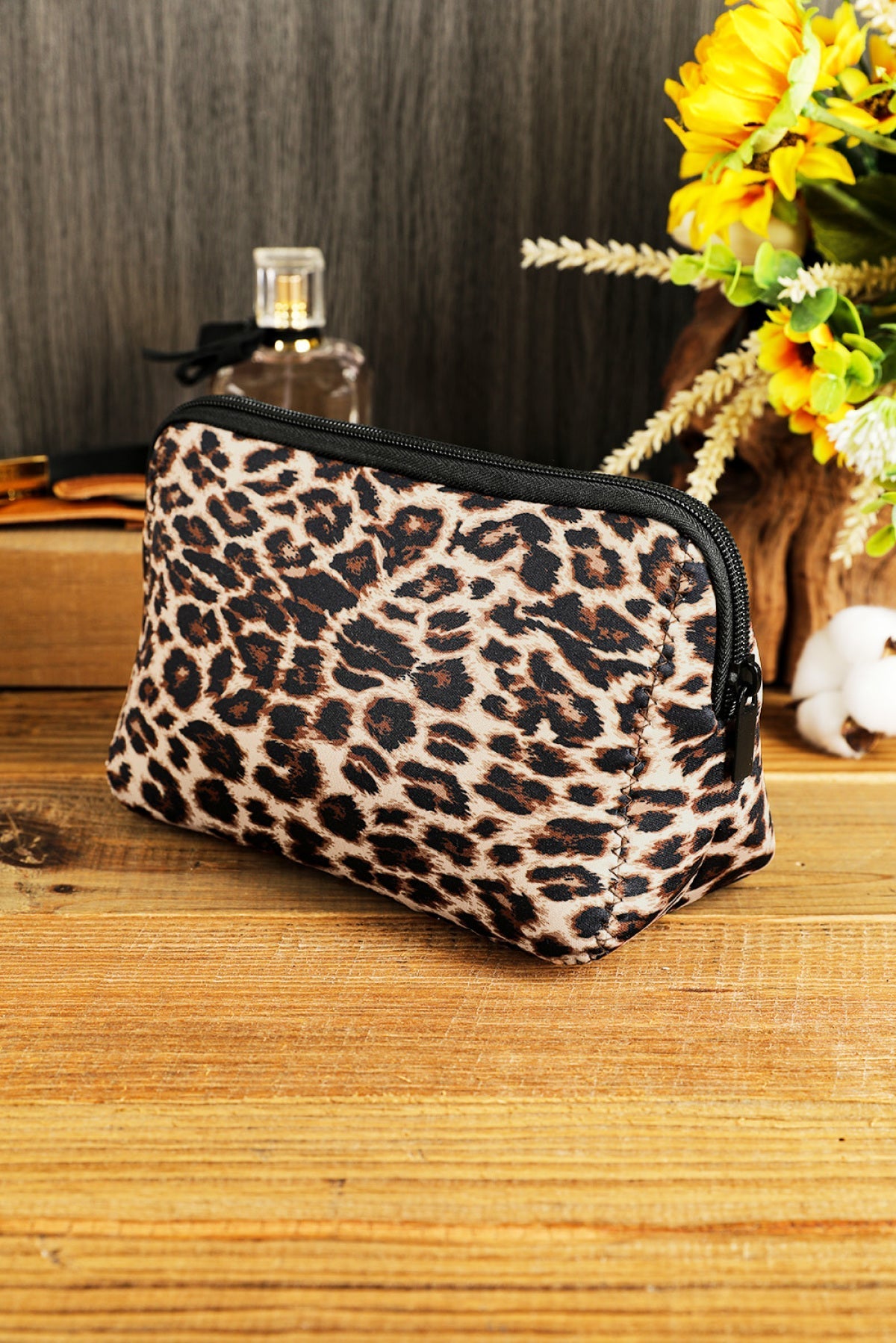 leopard makeup bag