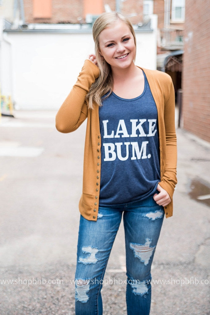 Lake Bum Tank | Navy - BAD HABIT BOUTIQUE 