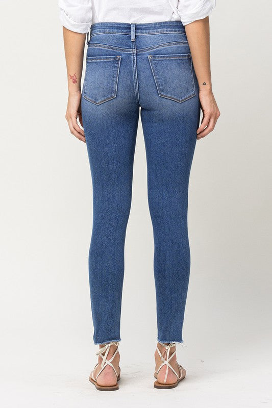 MEDIUM WASH MID RISE CROP SKINNY | VERVET - Final Sale