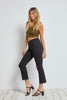 HIGH RISE STRAIGHT CROP BLACK DENIM - MICA