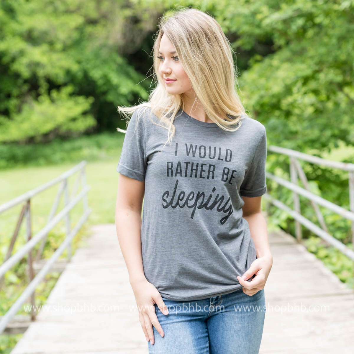 Rather Be Sleeping Tee - Grey - BAD HABIT BOUTIQUE 