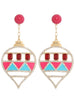 Teardrop-Shape Rhinestone Enamel Dangle Earring