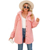 Pink Single-Breasted Lapel Solid Jacket