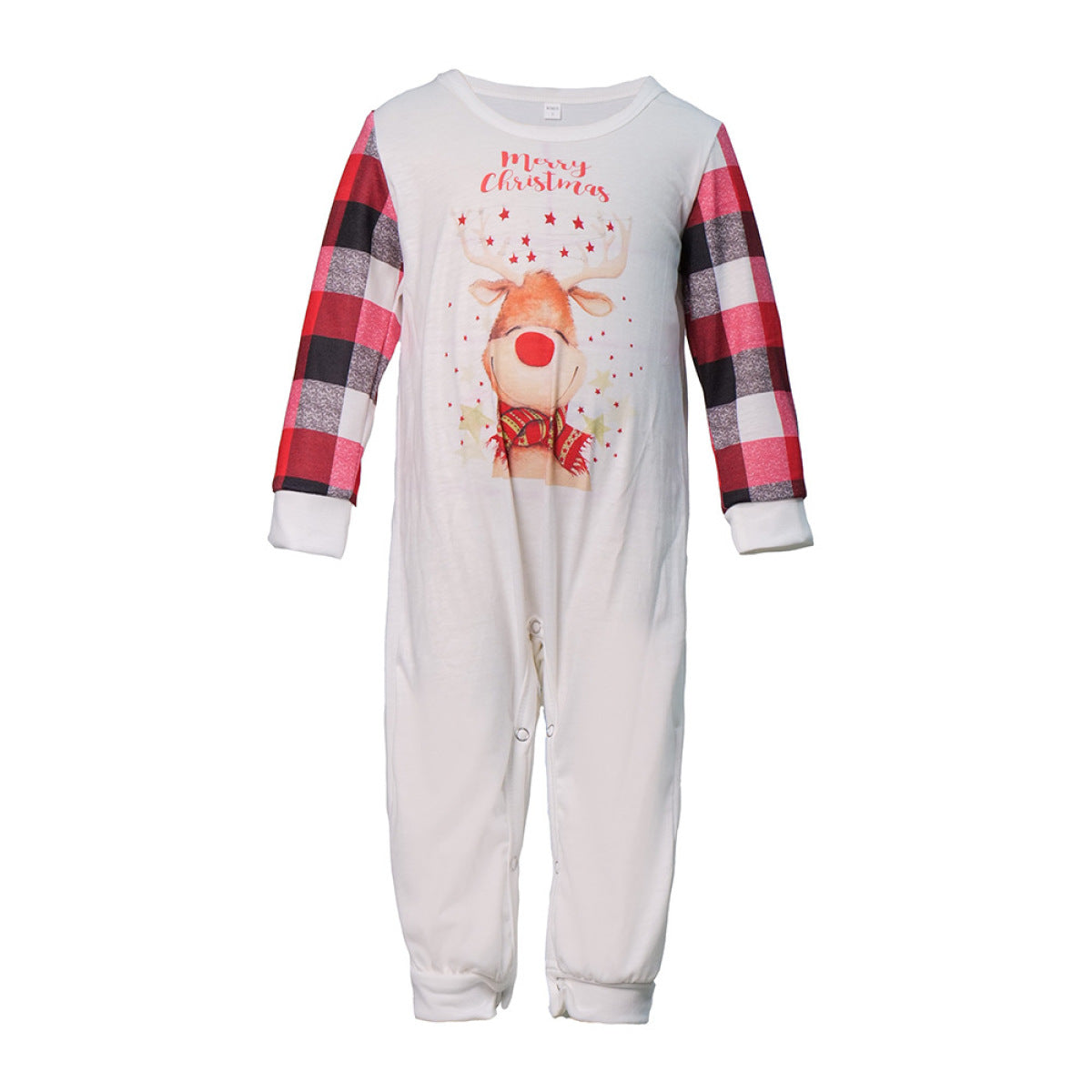 Christmas Elk Print & Plaid Pants Family Matching Set