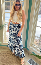 Floral Button Front Smocked Maxi Skirt - Final Sale