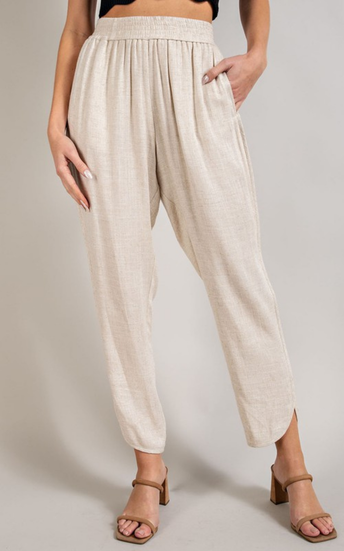 Linen Smocked Pants - Virgin Island Launch