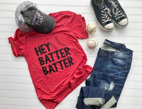 HEY Batter Batter Baseball Tee - BAD HABIT BOUTIQUE 