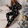 Christmas Bulb Print Flannel Fleece Jumpsuit