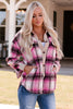 Contrast Trim Plaid Shacket