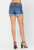 Judy Blue Mid-Rise Raw Hem Cuffed Denim Shorts