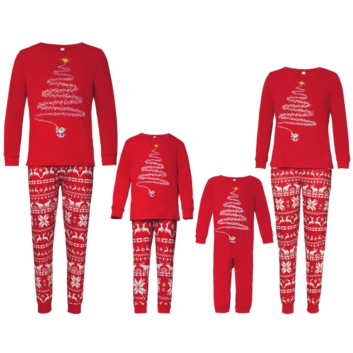 Creative Christmas Tree Family Pajama Matching Set