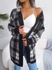 Plaid Long Sleeve Front Open Cardigan with Belt