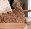 mocha sweater cable knit pillowcase 