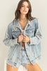 TOTAL STYLER DISTRESSED LONG-SLEEVE DENIM JACKET - Final Sale