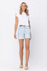 Judy Blue High Waist Bleach Light Cut Off Denim Shorts