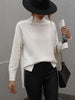 Turtleneck Long Sleeve Solid Color Sweater