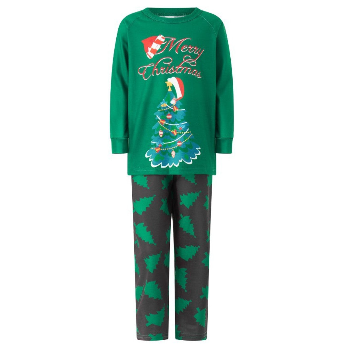 Green Christmas Tree Family Pajama Matching Set