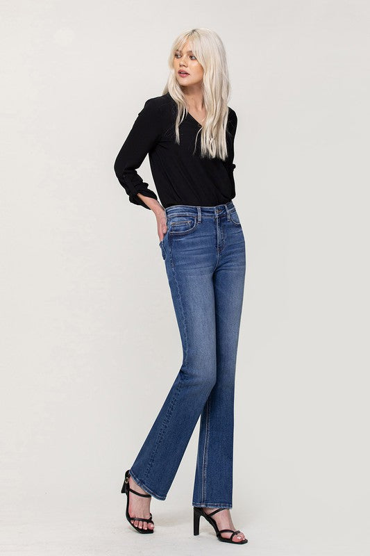 HIGH RISE STRETCH SLIM BOOTSCUT JEANS - Vervet