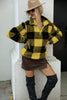 yellow black plaid sherpa 