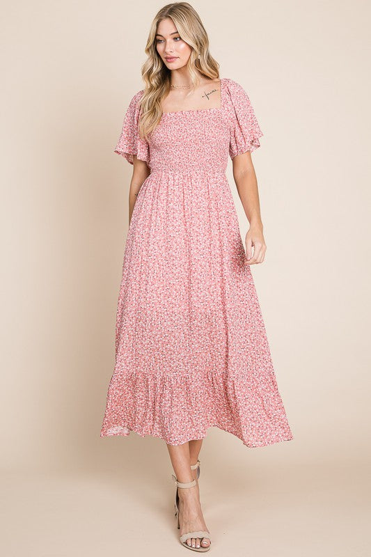 Ditsy Floral Midi Dress - Heyson Preorder