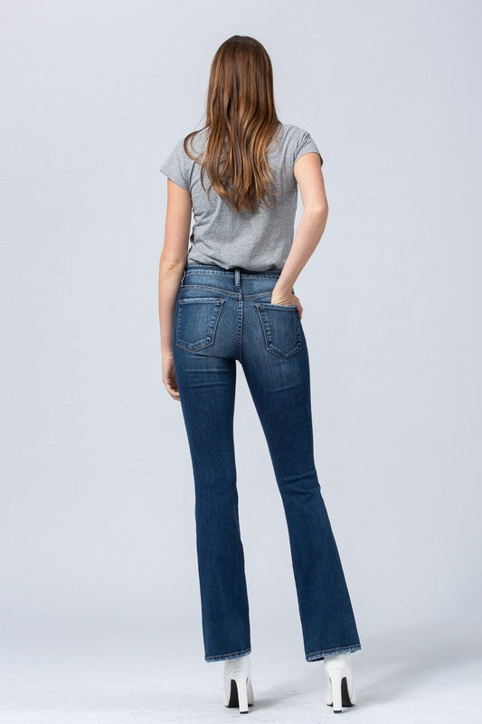 Flying Monkey Mid Rise Distressed Bootcut Jeans - Vervet - Final Sale