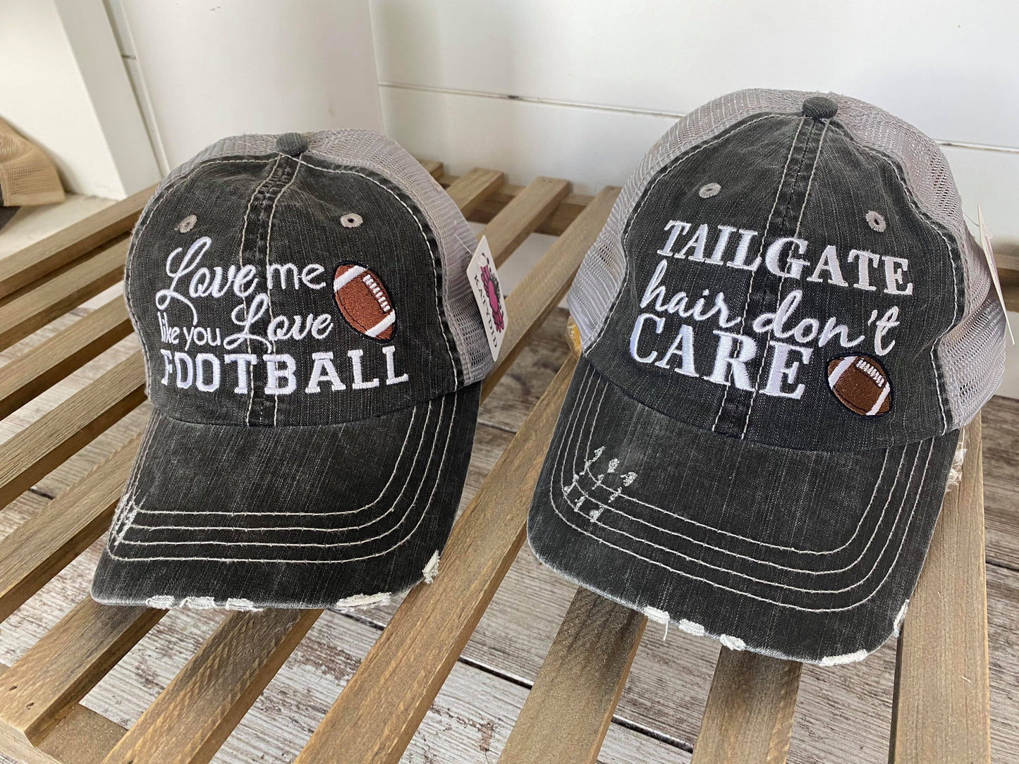 love me like you love football trucker hat