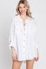 Mineral Wash Gauze Cotton Button Up Top