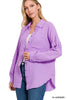 Gauze Button Up Long Sleeve Top