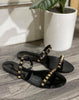 Joanie Black Stud Sandals - BAD HABIT BOUTIQUE 