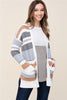 Grey & Taupe Stripe Knit Cardigan - Staccato - Final Sale