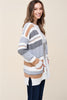 Grey & Taupe Stripe Knit Cardigan - Staccato - Final Sale