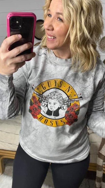  Guys N Roses Sweatshirt, CLOTHING, BAD HABIT APPAREL, BAD HABIT BOUTIQUE 