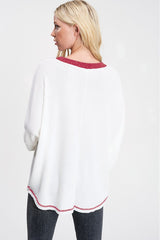 Red Heart Waffle Long Sleeve Top