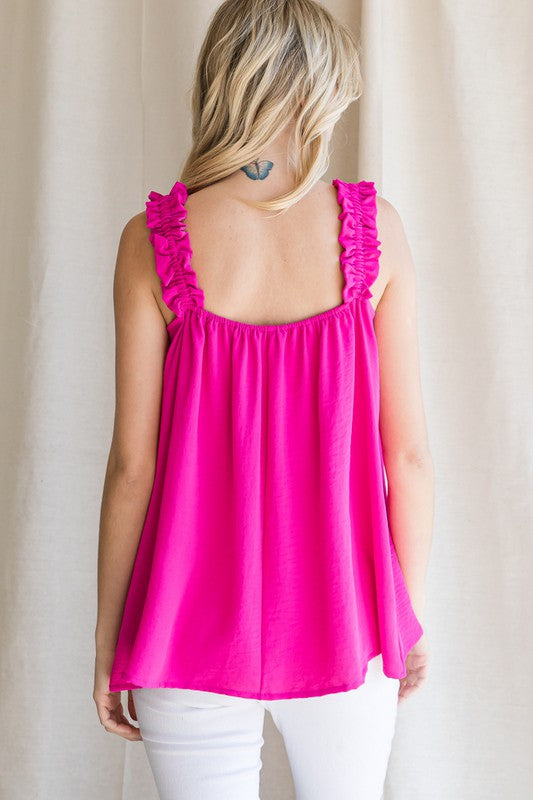 Ruffle Strap Tank Top - Final Sale*