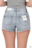 Cuffed Raw Hem Denim Shorts