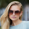 Jade Aviator Sunglasses  - Brown