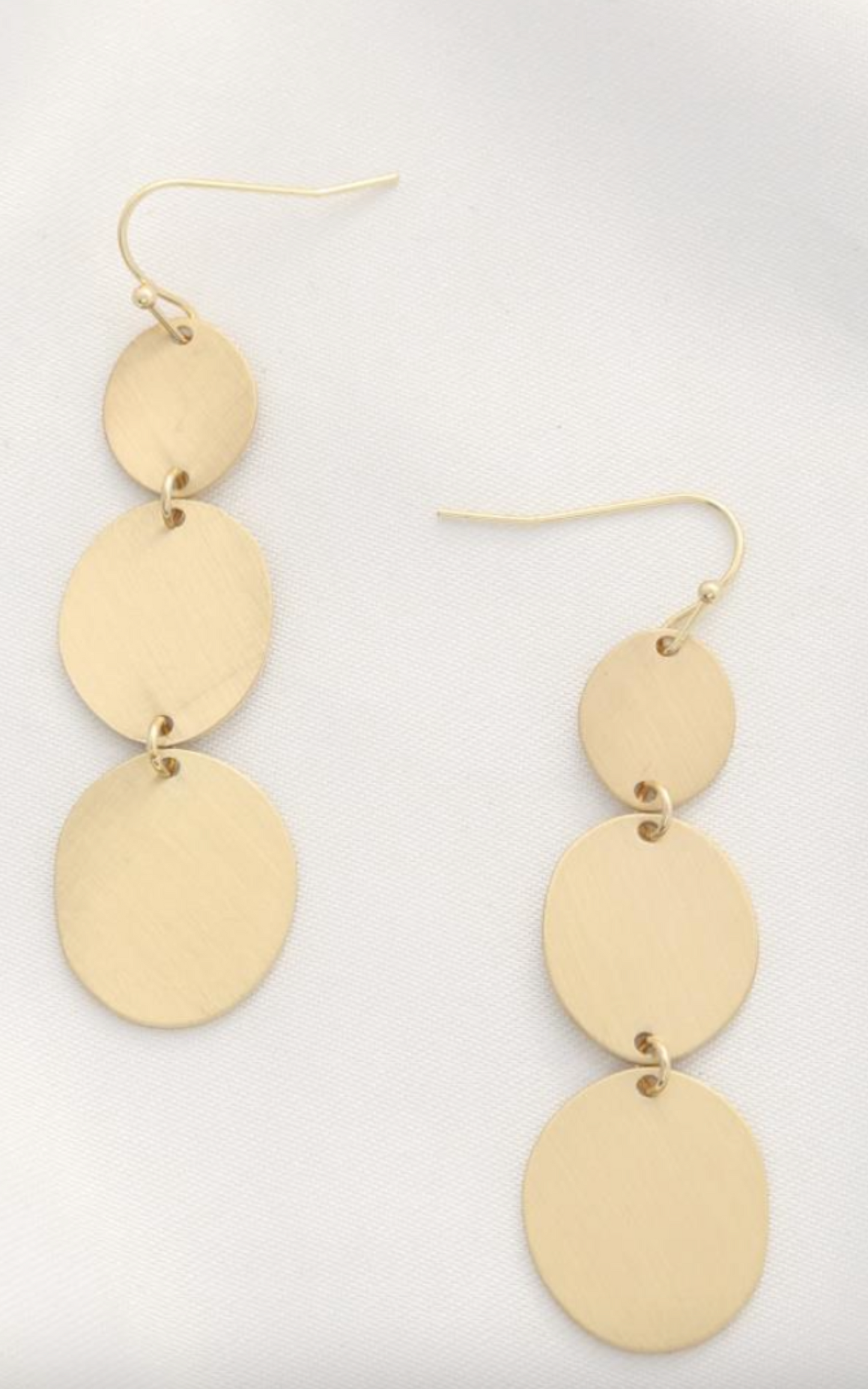 DROPS ROUND SATIN METAL EARRINGS