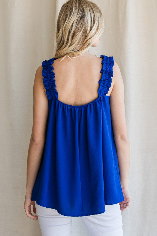 Ruffle Strap Tank Top - Final Sale*