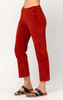 Judy Blue Mid-Rise Button Fly Corduroy Ankle Straight Pants