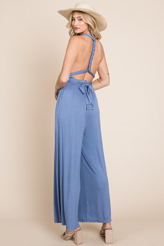 Multiway Soft Knit Wide Leg Jumpsuit - Heyson Preorder