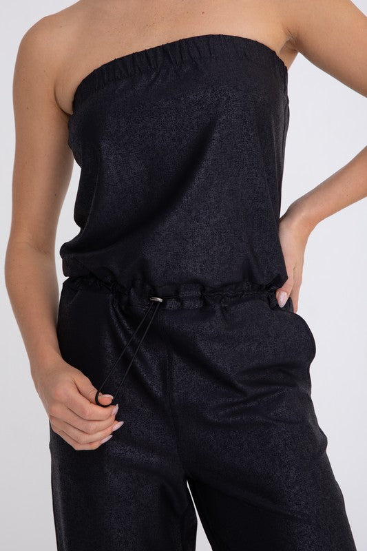 Strapless Jumpsuit with Pockets Mono B