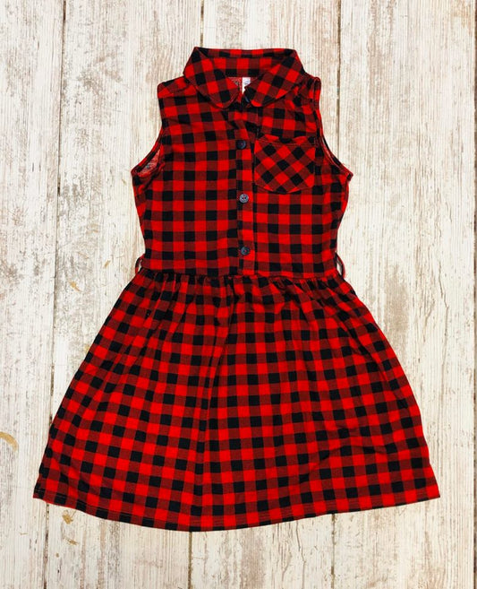  Buffalo Plaid Collared Dress Kids- Final Sale, CLOTHING, PRECIOUS STAR, BAD HABIT BOUTIQUE 