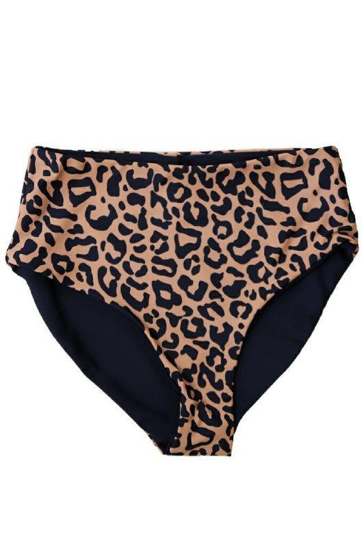 Leopard/Black Reversible Mid-Rise Bottoms - Final Sale