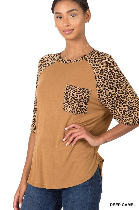 Leopard Raglan Top*