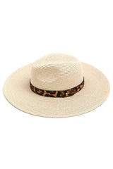 Leopard Ribbon Sun Hat