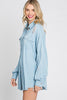 Light Denim Button Down Woven Top