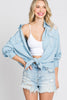 Light Denim Button Down Woven Top