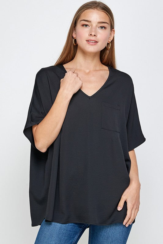 The Crispin Short Sleeve Loose Tunic Top - Final Sale